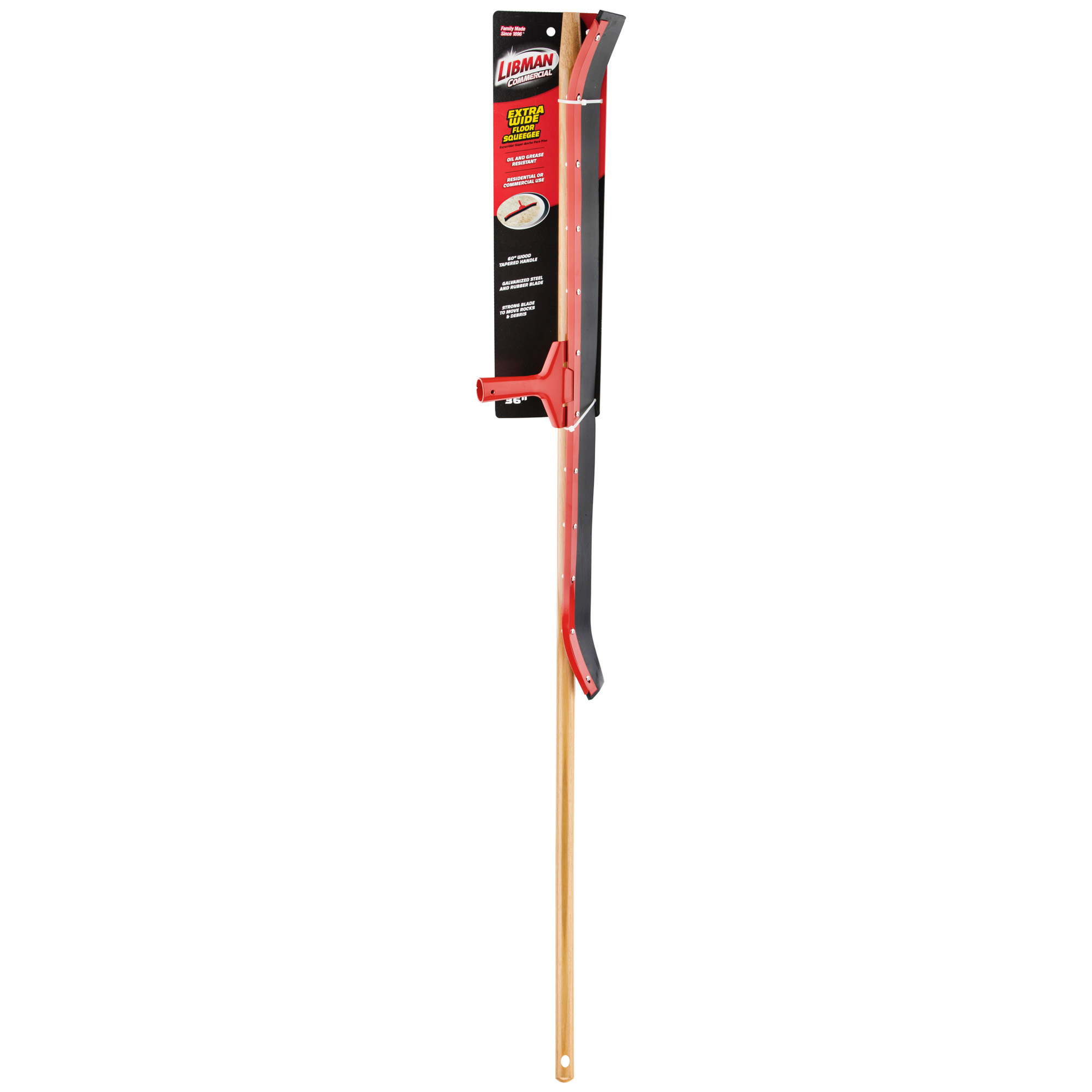 Libman 36in. Curved Floor Squeegee, 60in.L Handle, Model# 954